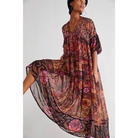 New Free People Too Much To Dream Embellished Maxi Dress Size Large - Picture 2 of 8